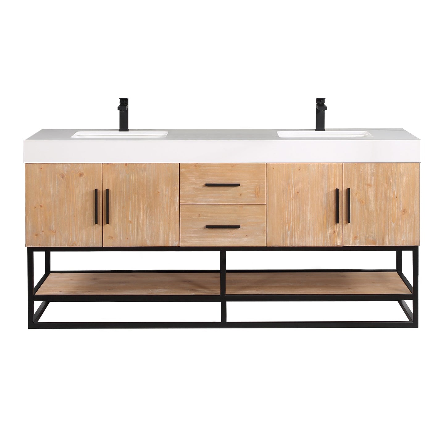 Altair Designs 60"/72"/84" single/double vanity with top - 552060B-LB-WH-NM
