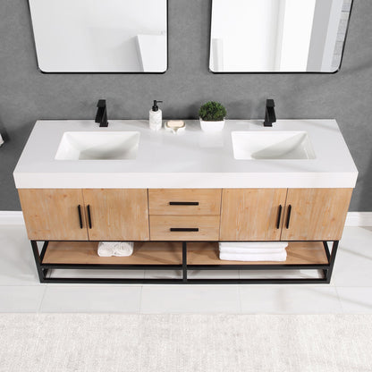 Altair Designs 60"/72"/84" single/double vanity with top - 552060B-LB-WH-NM