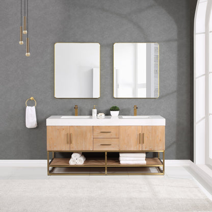 Altair Designs 60"/72"/84" single/double vanity with top - 552060B-LB-WH-NM