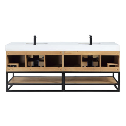 Altair Designs 60"/72"/84" single/double vanity with top - 552060B-LB-WH-NM