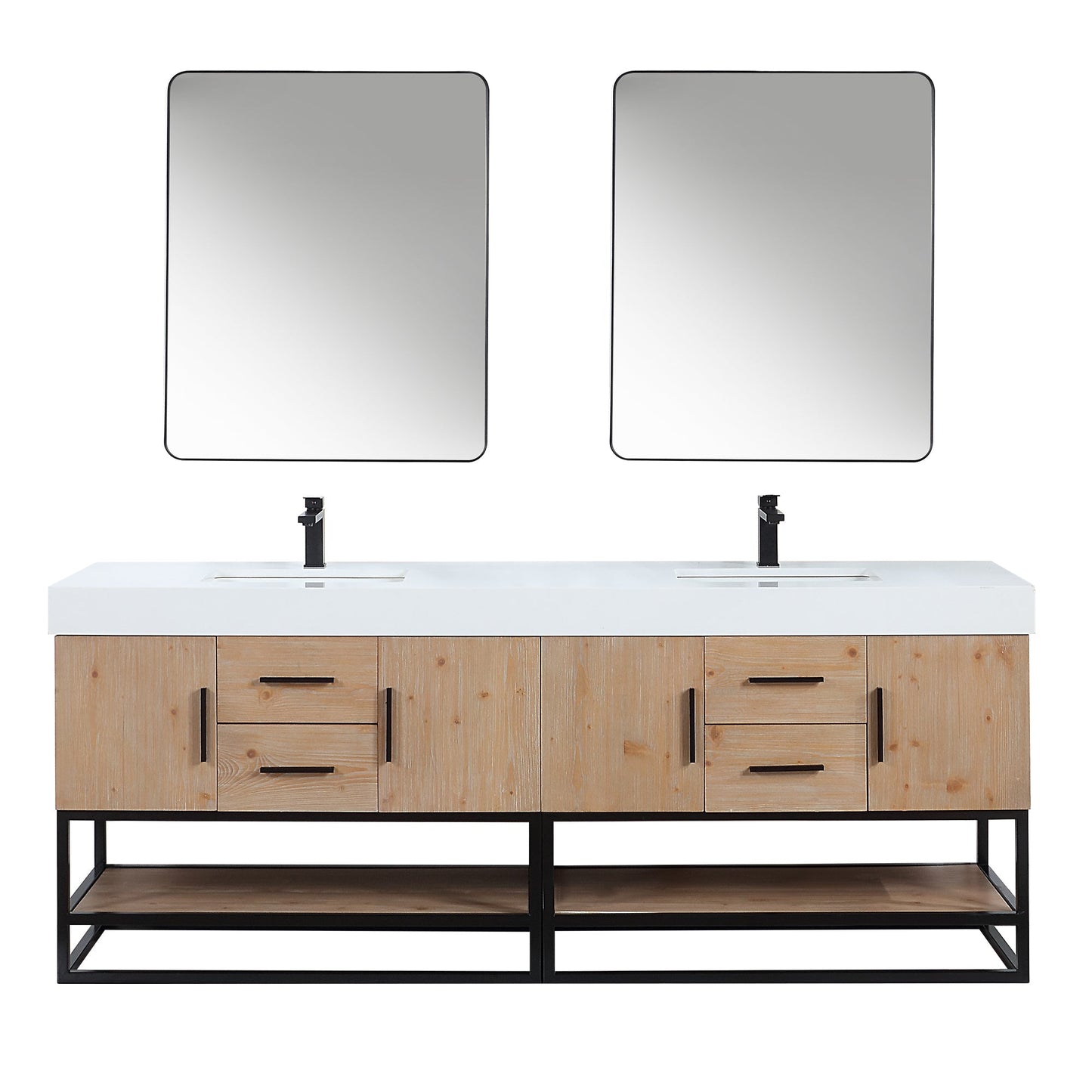 Altair Designs 60"/72"/84" single/double vanity with top - 552060B-LB-WH-NM