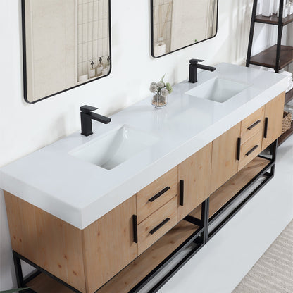 Altair Designs 60"/72"/84" single/double vanity with top - 552060B-LB-WH-NM