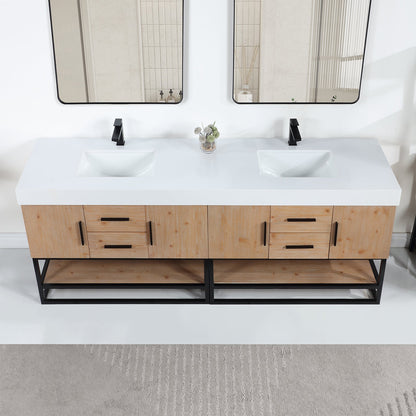 Altair Designs 60"/72"/84" single/double vanity with top - 552060B-LB-WH-NM