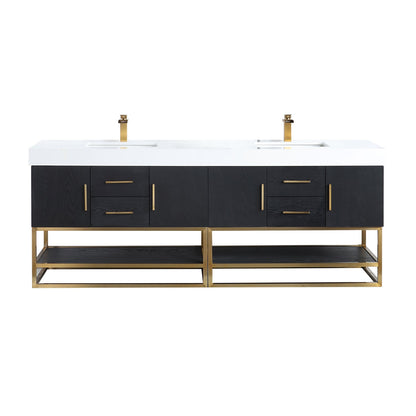 Altair Designs Bianco 72"/84" double vanity with top - 552072G-BO-WH-NM