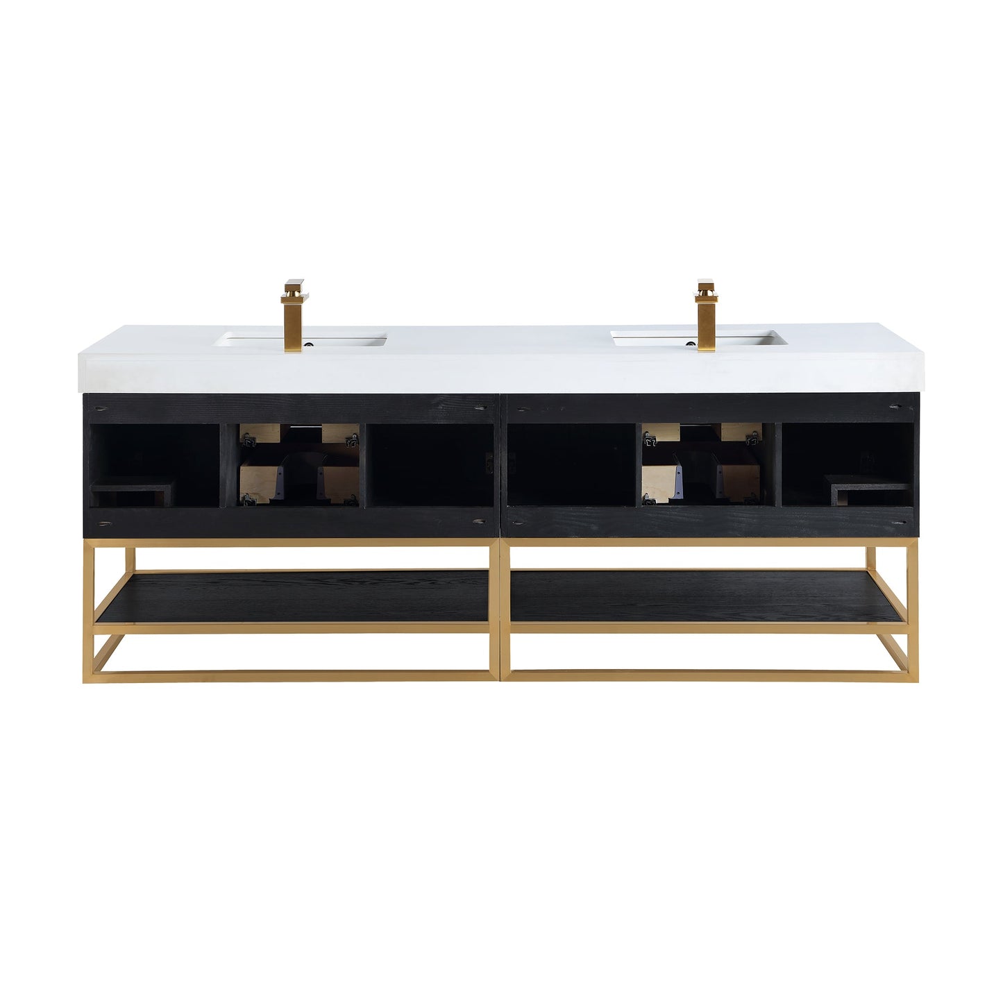 Altair Designs Bianco 72"/84" double vanity with top - 552072G-BO-WH-NM