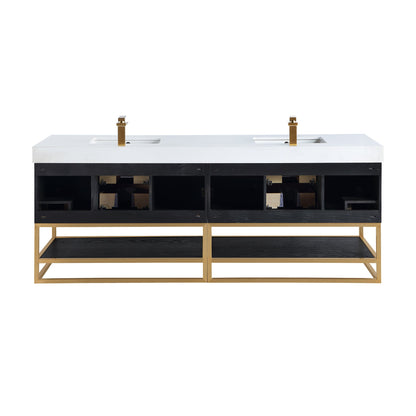 Altair Designs Bianco 72"/84" double vanity with top - 552072G-BO-WH-NM