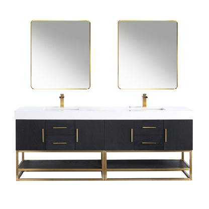 Altair Designs Bianco 72"/84" double vanity with top - 552072G-BO-WH-NM