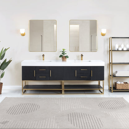 Altair Designs Bianco 72"/84" double vanity with top - 552072G-BO-WH-NM