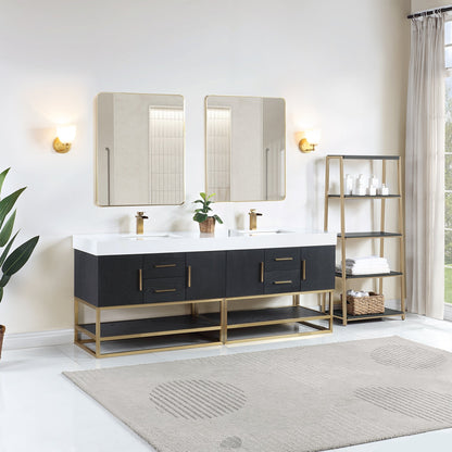 Altair Designs Bianco 72"/84" double vanity with top - 552072G-BO-WH-NM