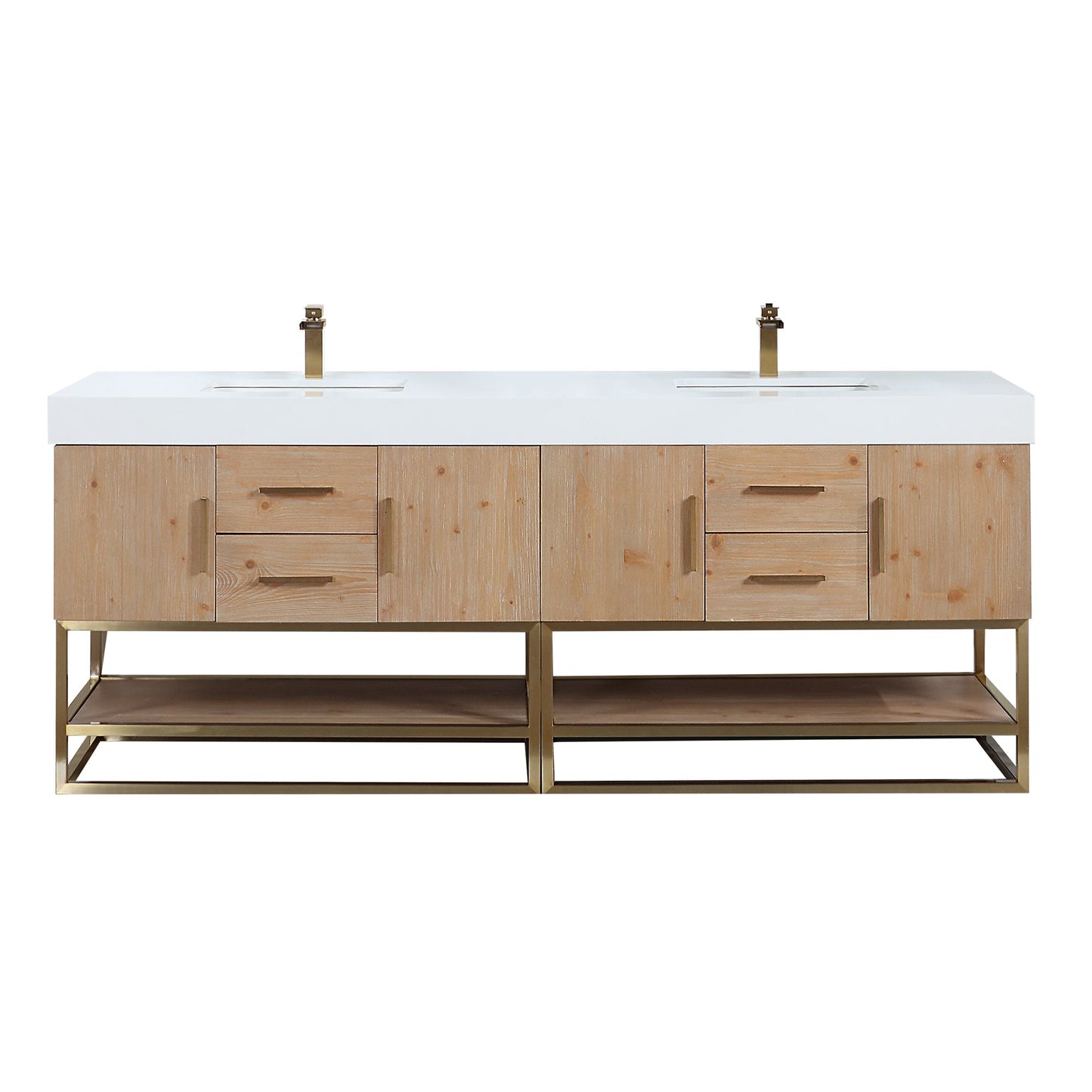 Altair Designs 60"/72"/84" single/double vanity with top - 552060B-LB-WH-NM