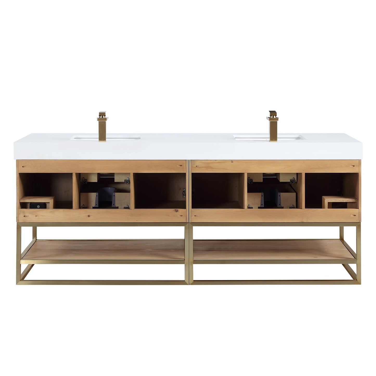 Altair Designs 60"/72"/84" single/double vanity with top - 552060B-LB-WH-NM