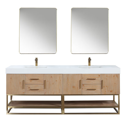 Altair Designs 60"/72"/84" single/double vanity with top - 552060B-LB-WH-NM