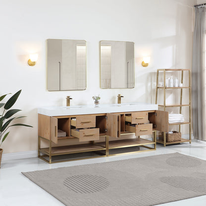 Altair Designs 60"/72"/84" single/double vanity with top - 552060B-LB-WH-NM