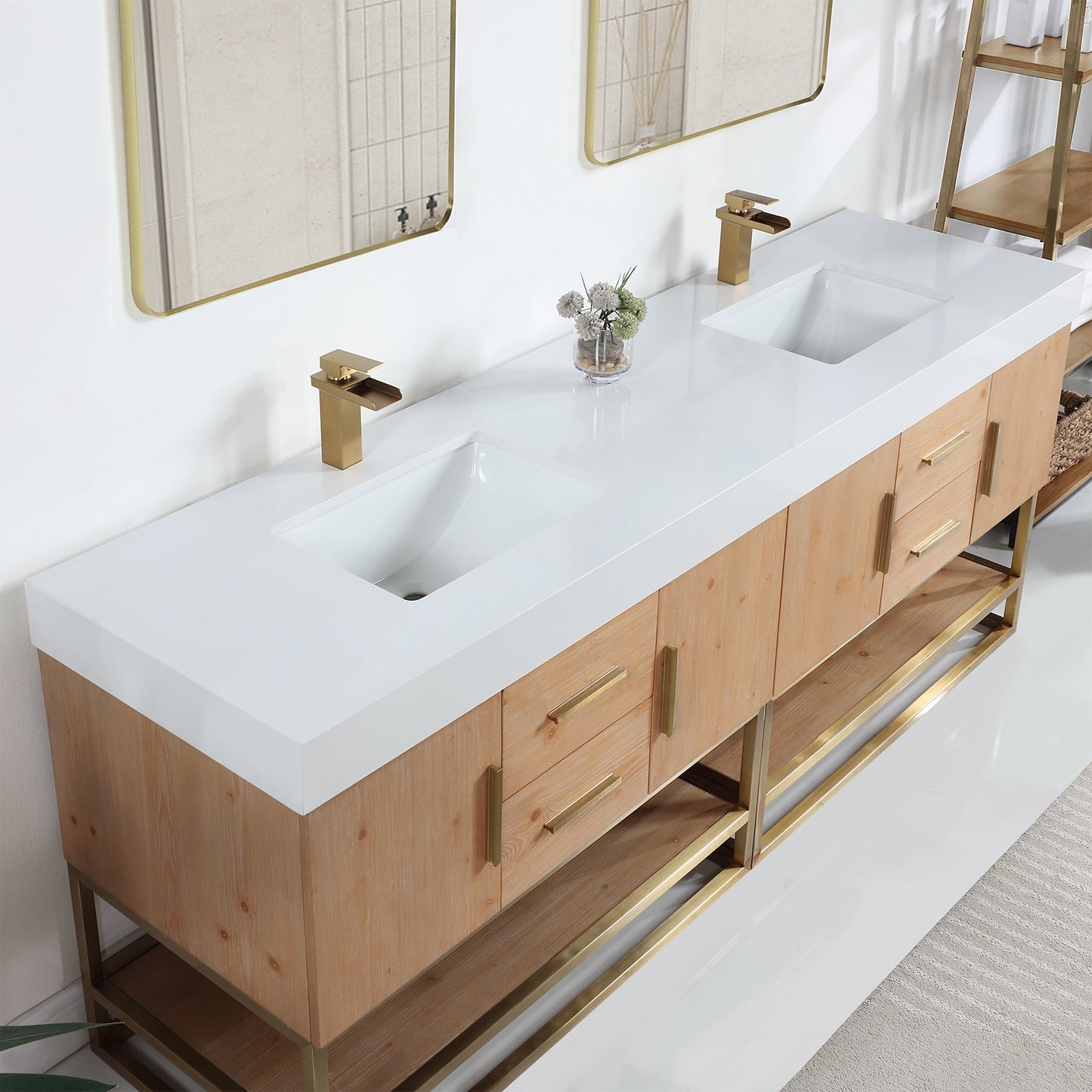 Altair Designs 60"/72"/84" single/double vanity with top - 552060B-LB-WH-NM