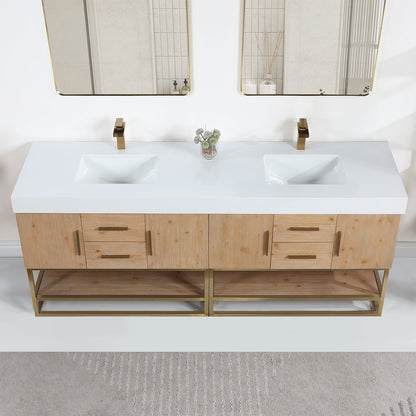 Altair Designs 60"/72"/84" single/double vanity with top - 552060B-LB-WH-NM