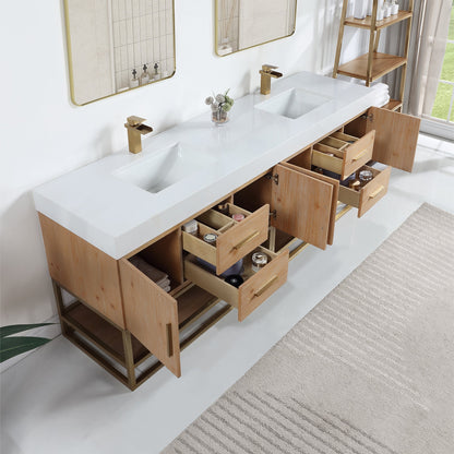 Altair Designs 60"/72"/84" single/double vanity with top - 552060B-LB-WH-NM
