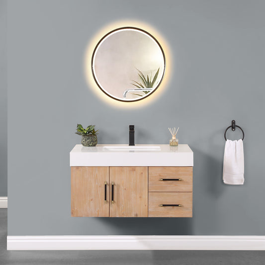 Altair Designs 36"/48" single vanity with top - 553036-LB-WH