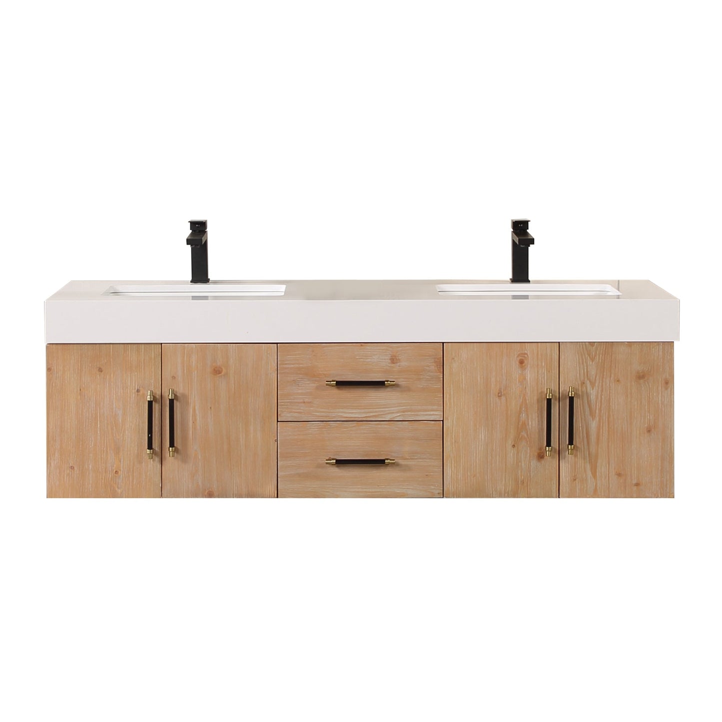 Altair Designs 60" double vanity with top - 553060-LB-WH