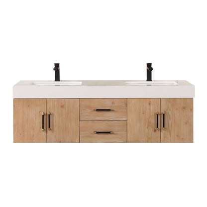 Altair Designs 60" double vanity with top - 553060-LB-WH