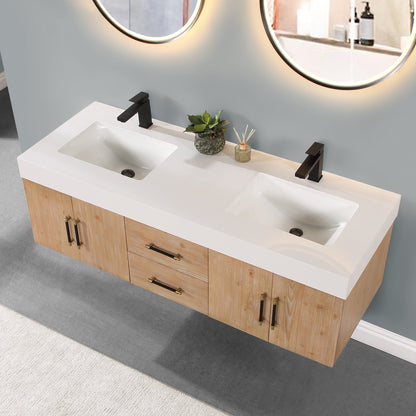 Altair Designs 60" double vanity with top - 553060-LB-WH