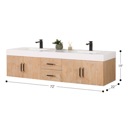 Altair Designs 60" double vanity with top - 553060-LB-WH