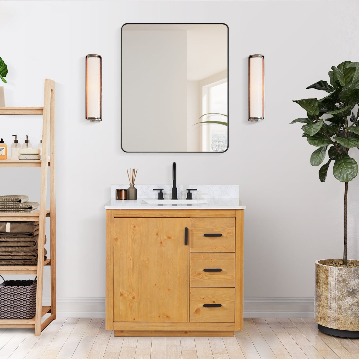 Altair Designs 36" single vanity with top - 556036-NW-GW