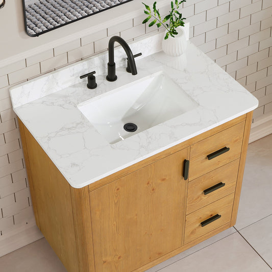 Altair Designs 36" single vanity with top - 556036-NW-GW