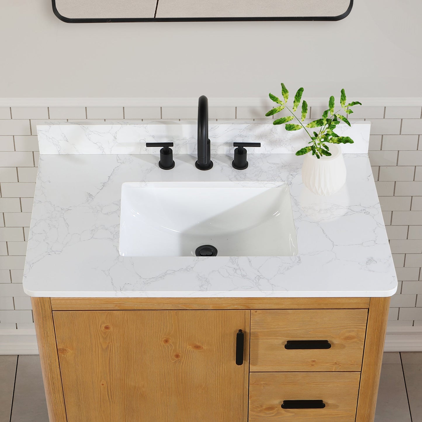 Altair Designs 36" single vanity with top - 556036-NW-GW