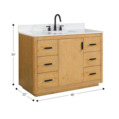 Altair Designs 48" single vanity with top - 556048-NW-GW