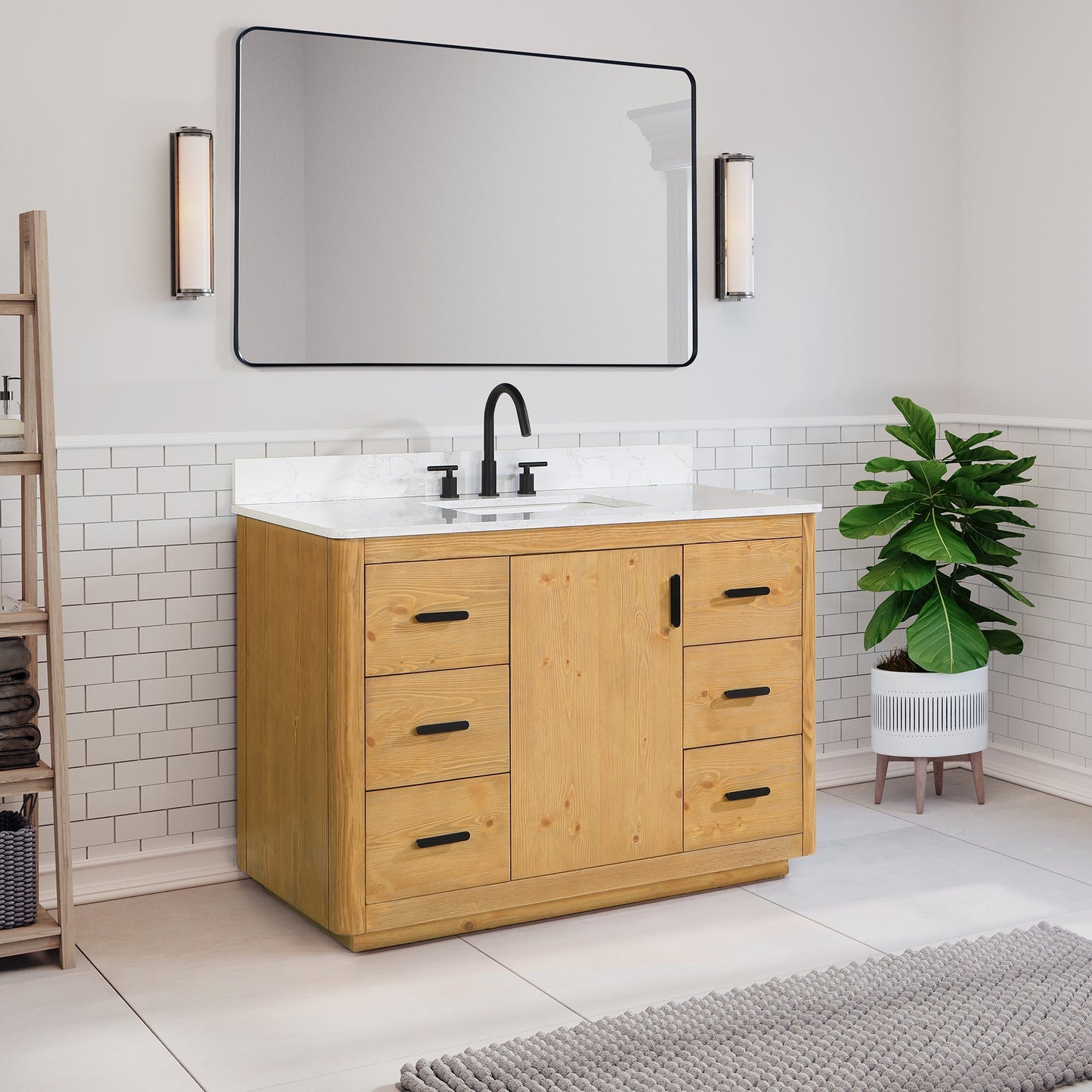 Altair Designs 48" single vanity with top - 556048-NW-GW