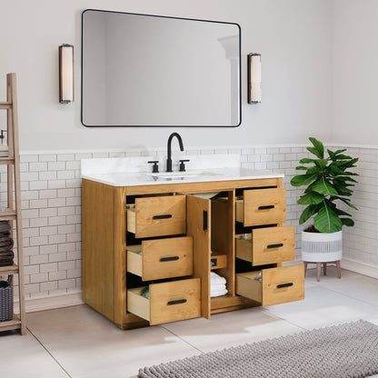 Altair Designs 48" single vanity with top - 556048-NW-GW