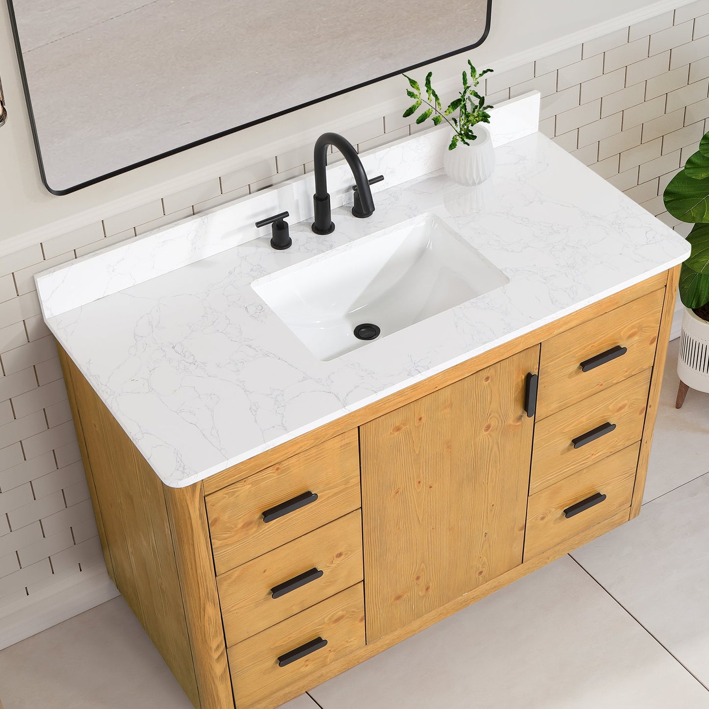 Altair Designs 48" single vanity with top - 556048-NW-GW