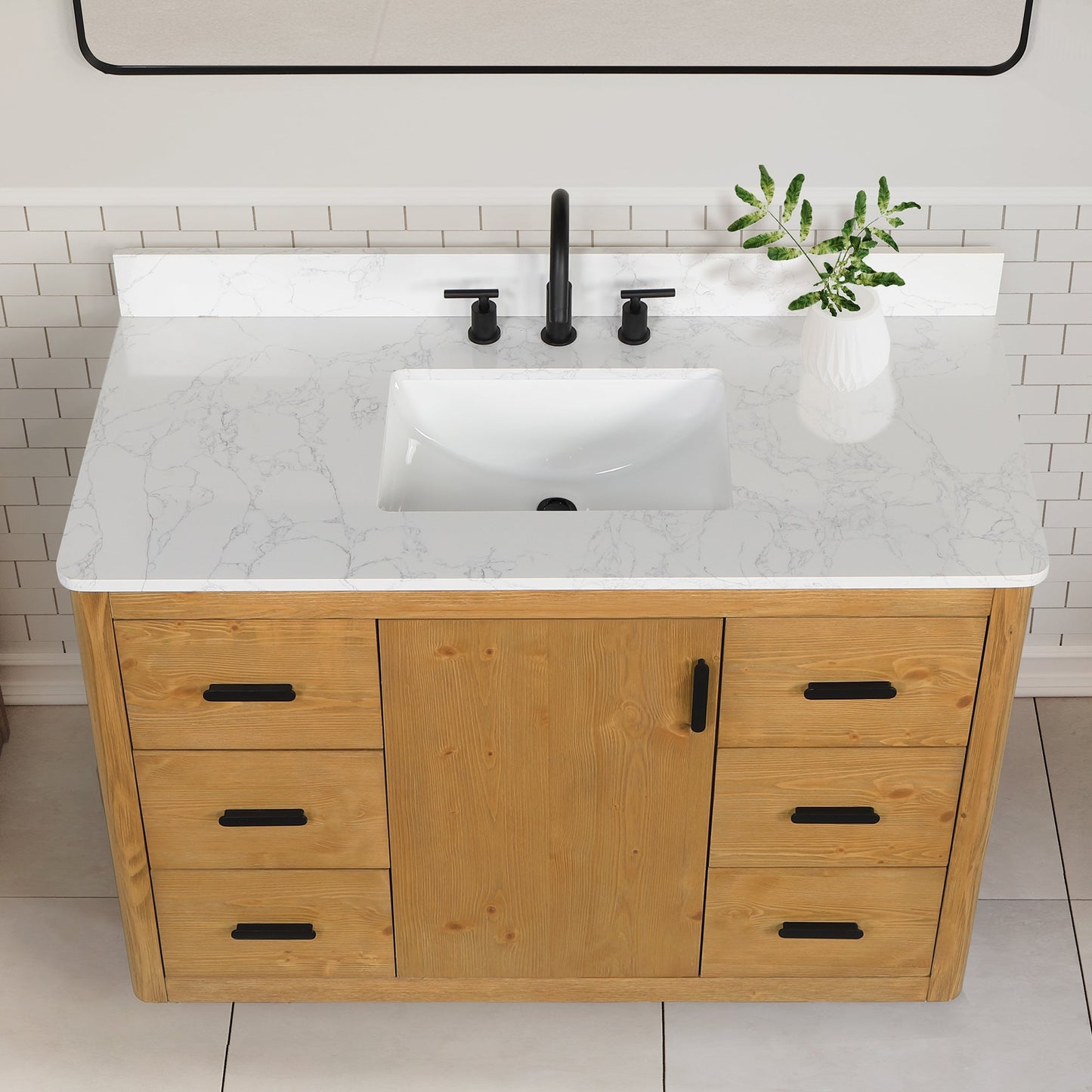 Altair Designs 48" single vanity with top - 556048-NW-GW