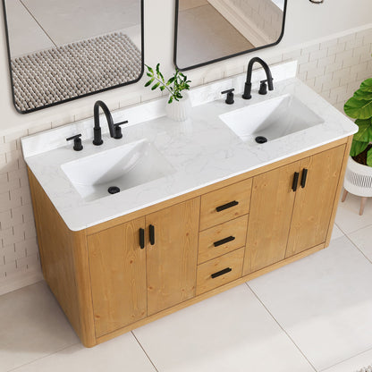 Altair Designs 60" double vanity with top - 556060-NW-GW