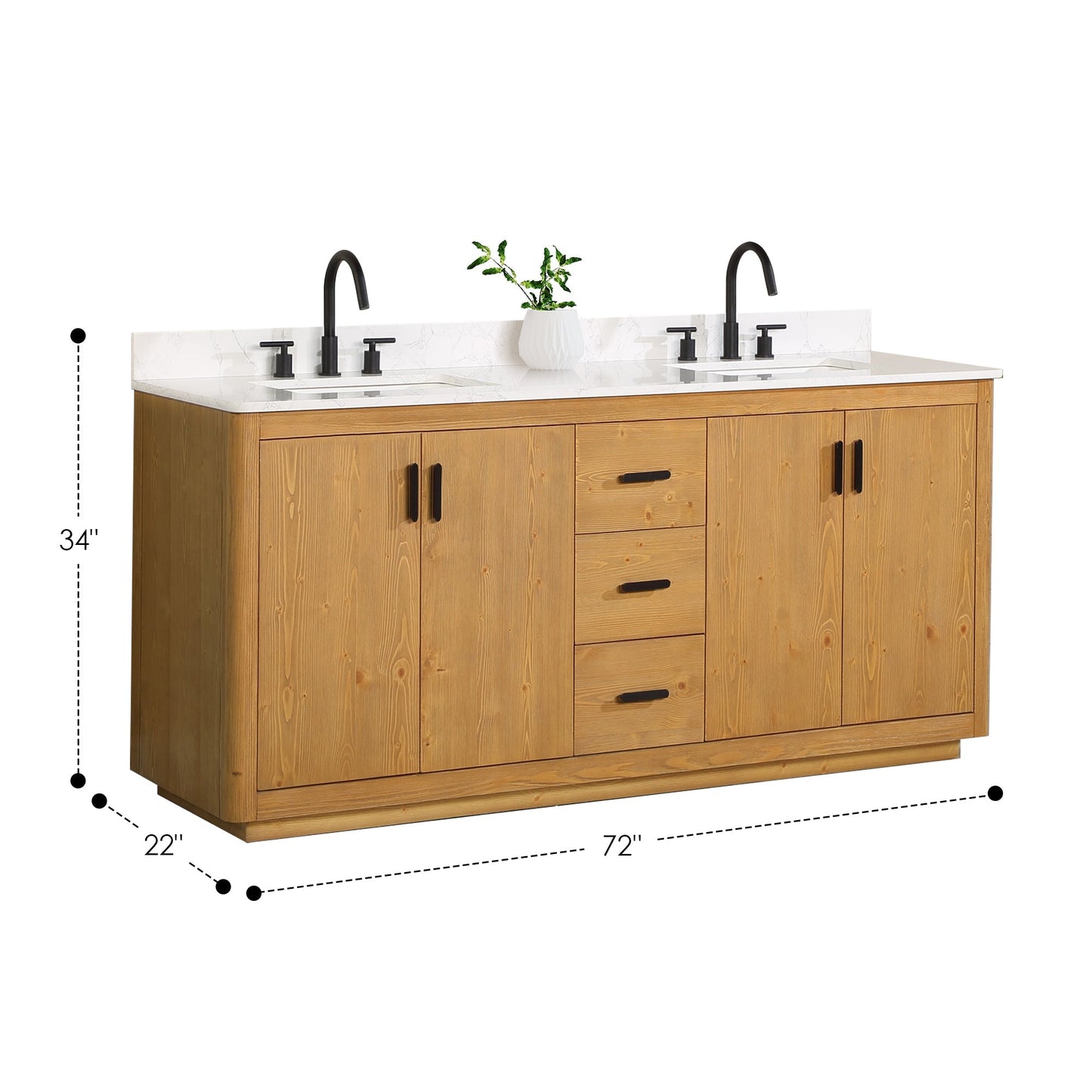 Altair Designs 72" double vanity with top - 556072-NW-GW