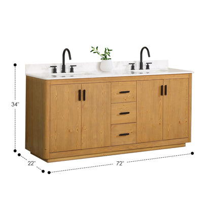 Altair Designs 72" double vanity with top - 556072-NW-GW