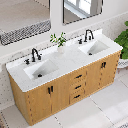 Altair Designs 72" double vanity with top - 556072-NW-GW