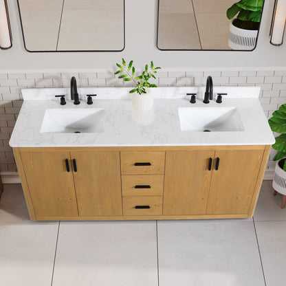 Altair Designs 72" double vanity with top - 556072-NW-GW