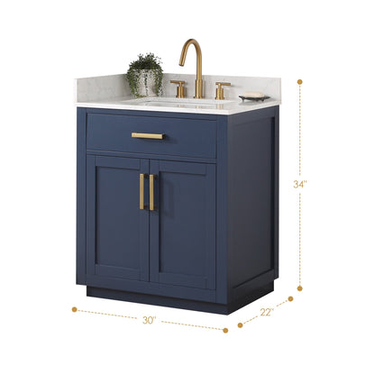 Altair Designs 30" single vanity with top - 557030-RB-GW-NM