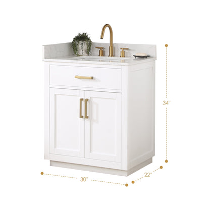 Altair Designs 30" single vanity with top - 557030-RB-GW-NM