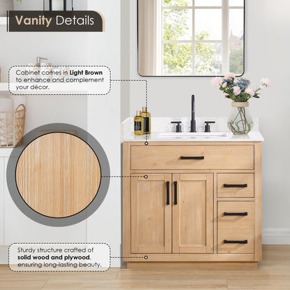 Altair Designs Gavino 36" single vanity with top - 557036-LB-GW-NM Price