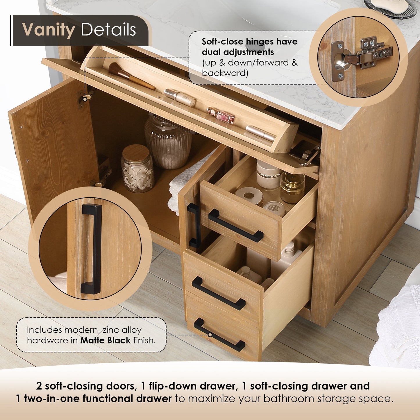 Altair Designs Gavino 36" single vanity with top - 557036-LB-GW-NM Price
