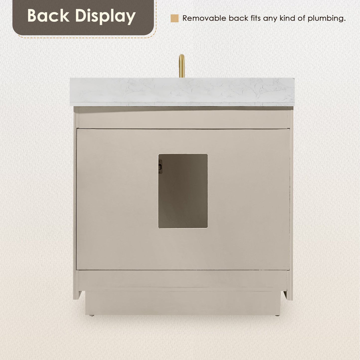 Altair Designs Gavino 36" single vanity with top - 557036-NA-GW-NM