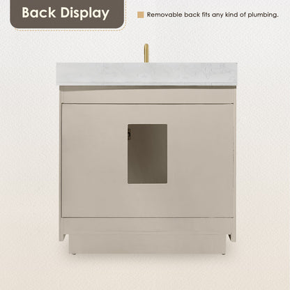 Altair Designs Gavino 36" single vanity with top - 557036-NA-GW-NM