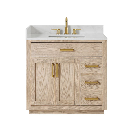 Altair Designs Gavino 36" single vanity with top - 557036-NA-GW-NM