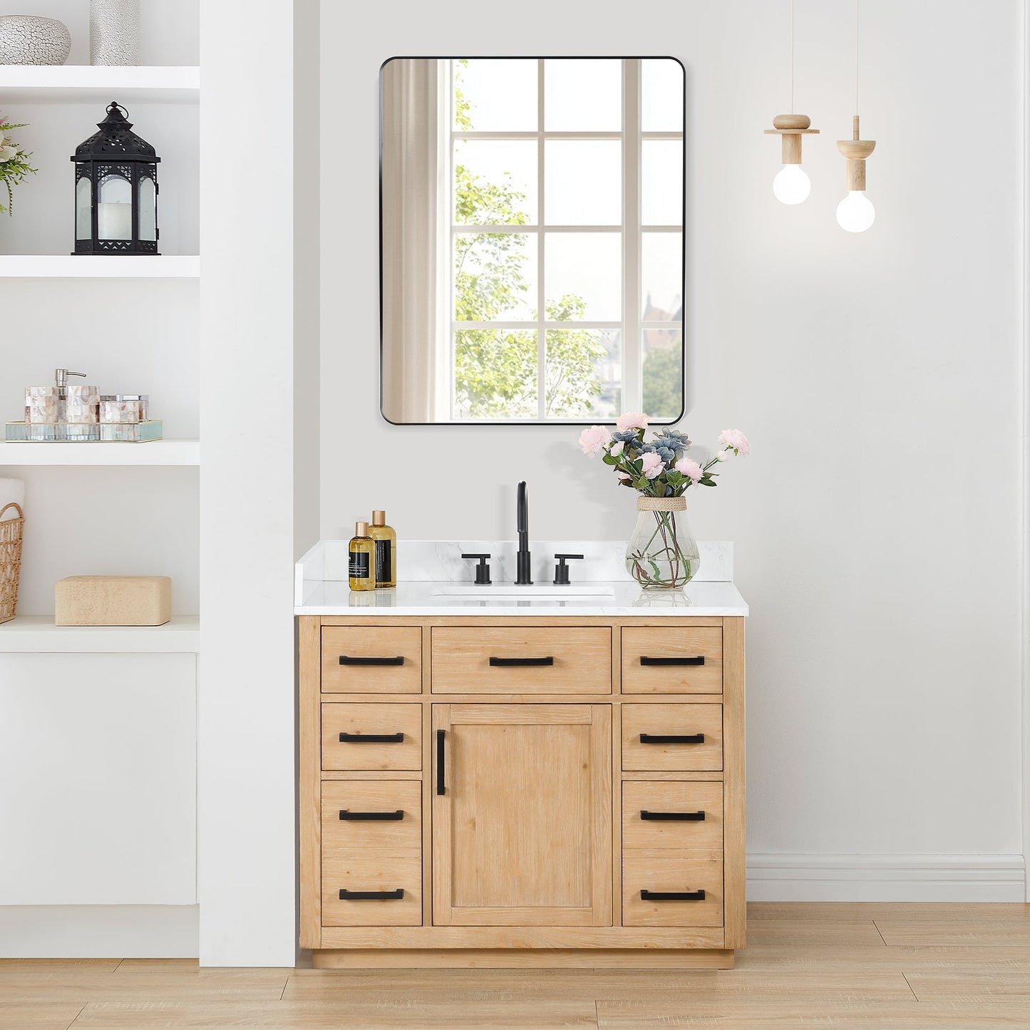 Altair Designs Gavino 42" single vanity with top - 557042-LB-GW-NM