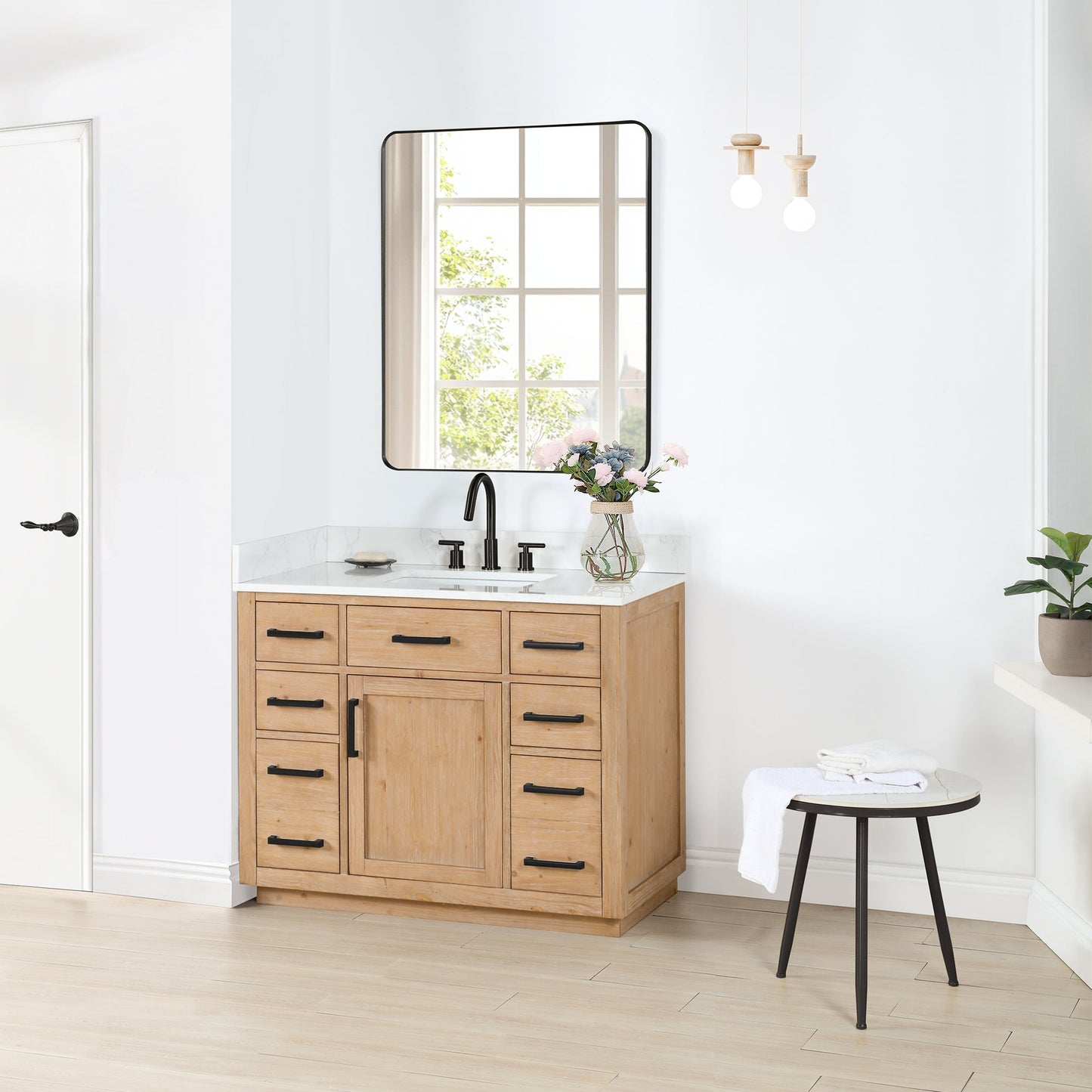Altair Designs Gavino 42" single vanity with top - 557042-LB-GW-NM