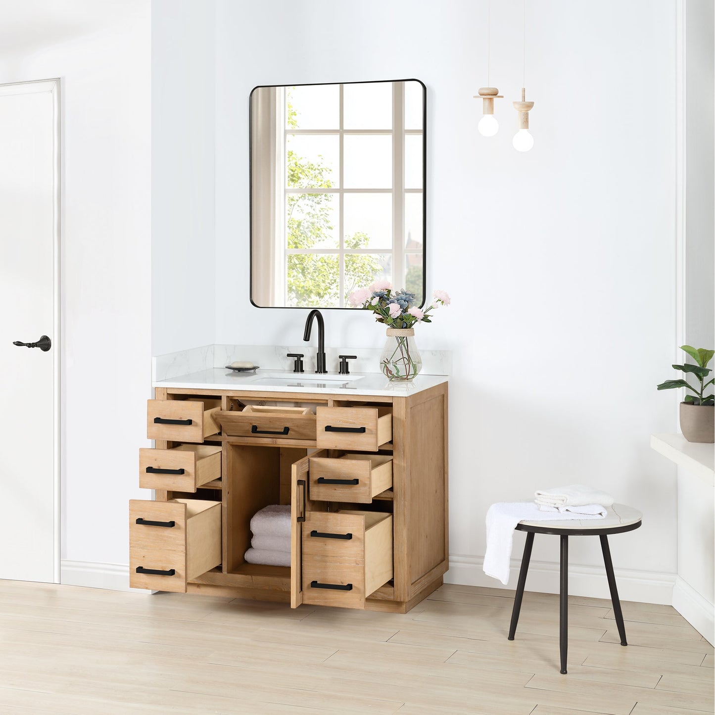 Altair Designs Gavino 42" single vanity with top - 557042-LB-GW-NM