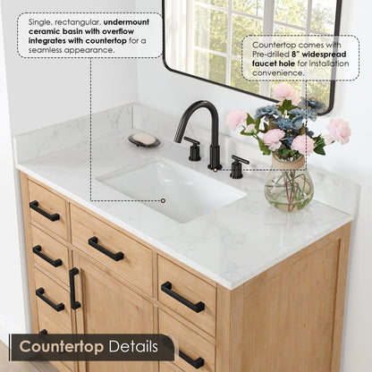 Altair Designs Gavino 42" single vanity with top - 557042-LB-GW-NM