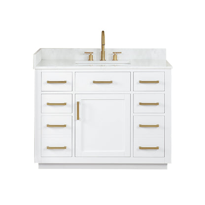 Altair Designs Gavino 42" single vanity with top - 557042-LB-GW-NM